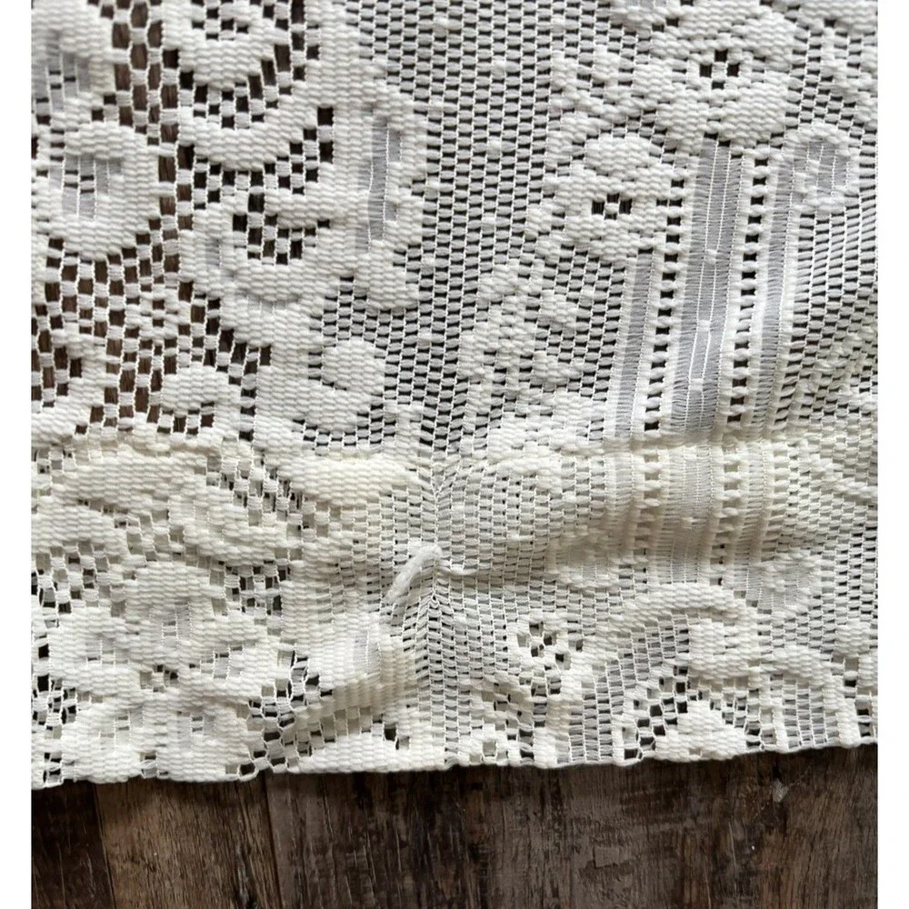 VTG Floral Lace Window Cafe Curtain Valance 55”x35” Very Pretty Granny Cottage